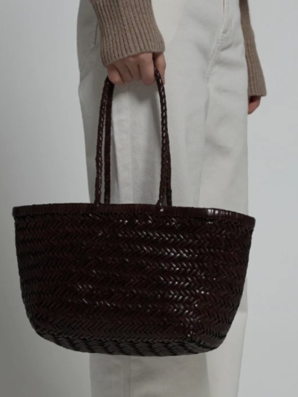 Dragon Diffusion Triple Jump 8811 Dark Brown Small Long Handle Bag